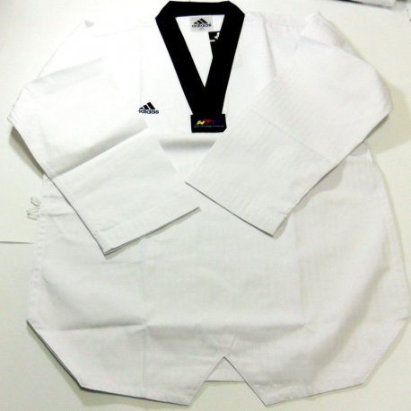 DOBOK ADI CHAMPION II CUELLO NEGRO ADITCH02KO Color Blanco Talla 140