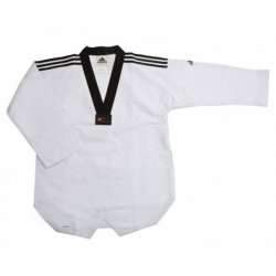 DOBOK ADI-FIGHTER II COU NOIR 3 RAYURES "TRADITIONNEL" ADITF02KO