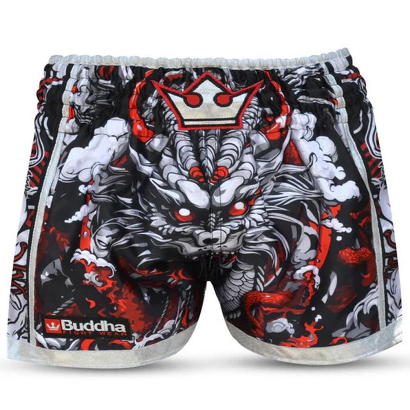 Buddha Muay Thai Short Dragon Rojo