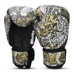 Guantes de Boxeo Muay Thai Kick Boxing Fantasy Dragon Blancos