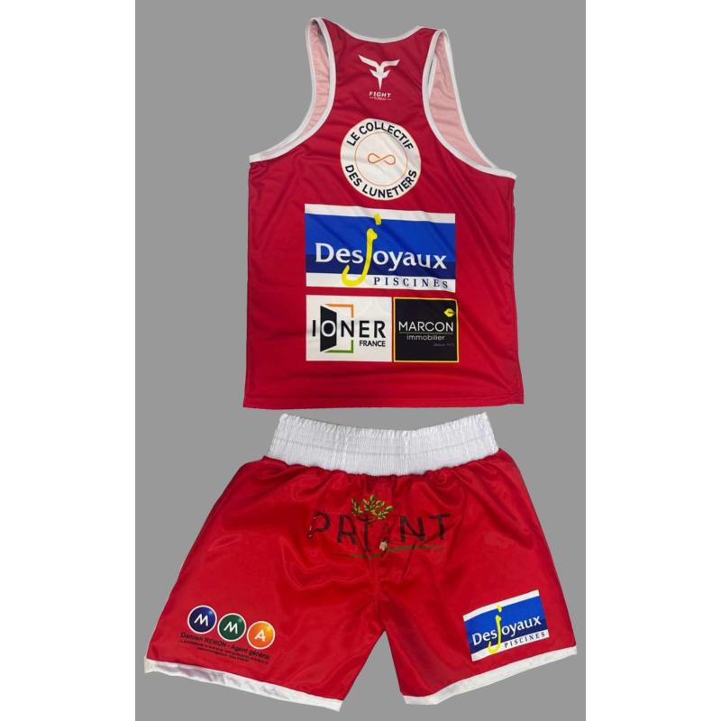 ENSEMBLE DE BOXE ROUGE "AS BOXING LA SOUTERRAINE" ROUGE