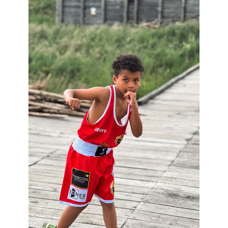 ENSEMBLE DE BOXE ROUGE "AS BOXING LA SOUTERRAINE" ROUGE