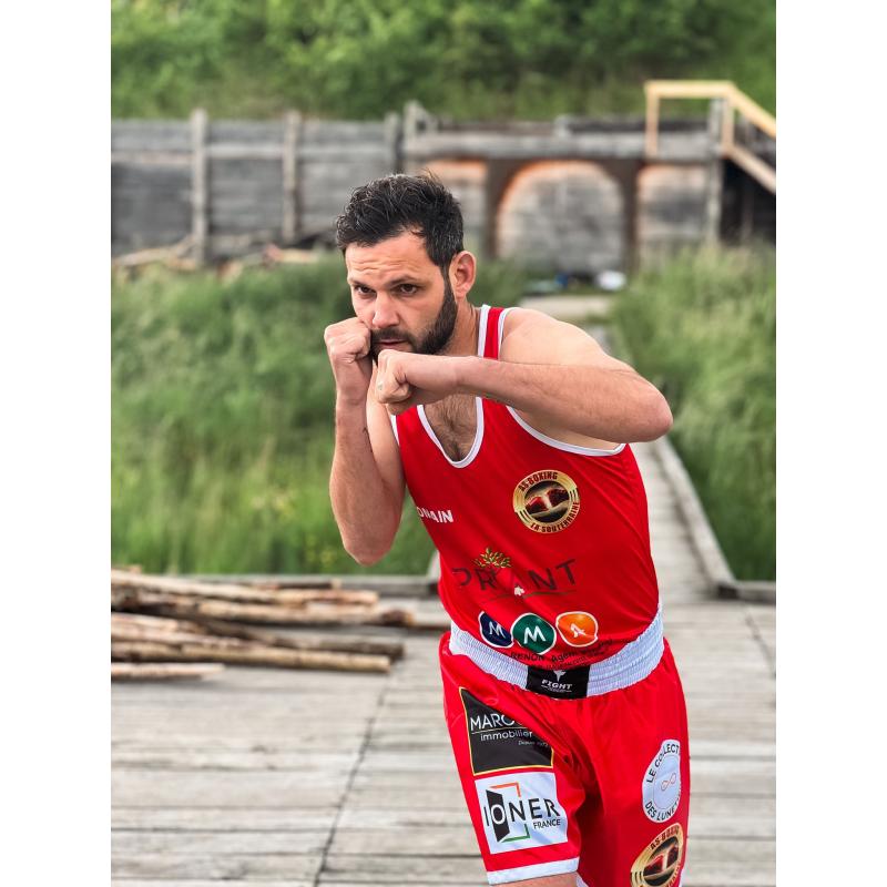 ENSEMBLE DE BOXE ROUGE "AS BOXING LA SOUTERRAINE" ROUGE