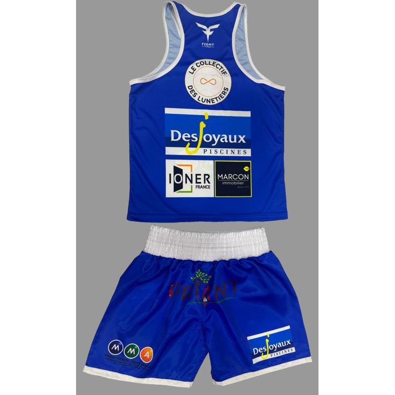 ENSEMBLE DE BOXE BLEU AS BOXING LA SOUTERRAINE AVEC PRÉNOM