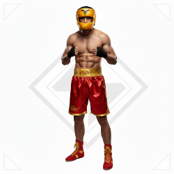 CASQUE DE BOXE AVEC BAR OR