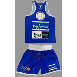 ENSEMBLE DE BOXE BLEU "AS BOXING LA SOUTERRAINE"