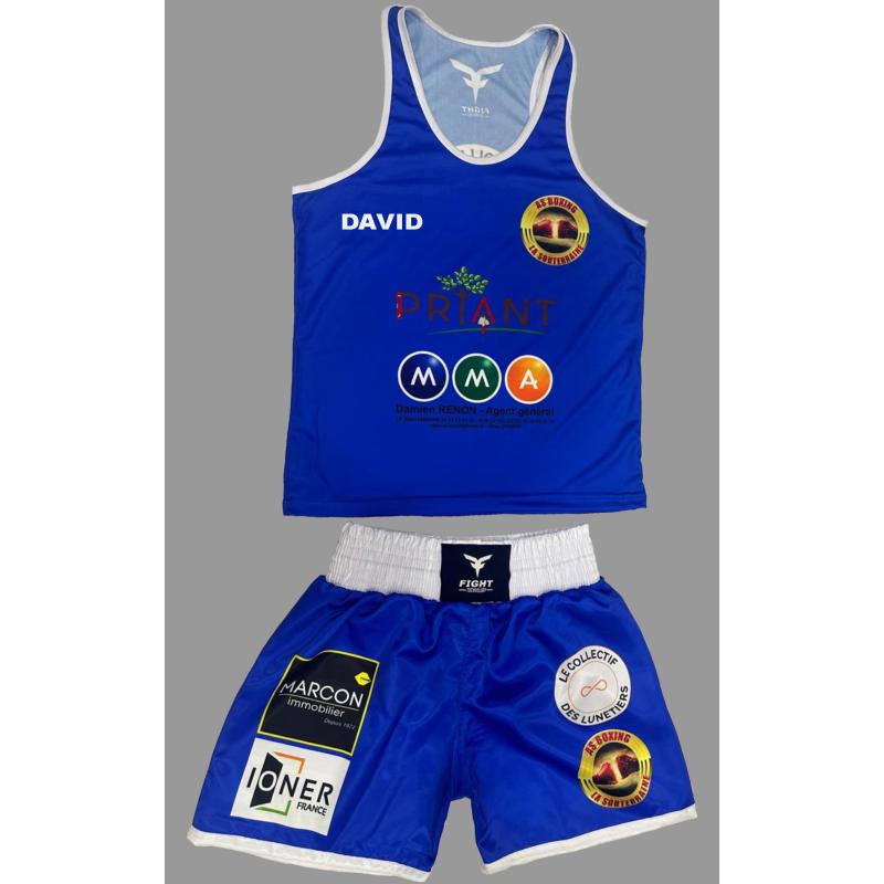 CONJUNTO BOXEO Azul "AS BOXING LA SOUTERRAINE"