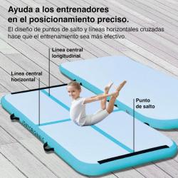 Matelas gonflable AirTrack 200x100x10cm, couleur bleu